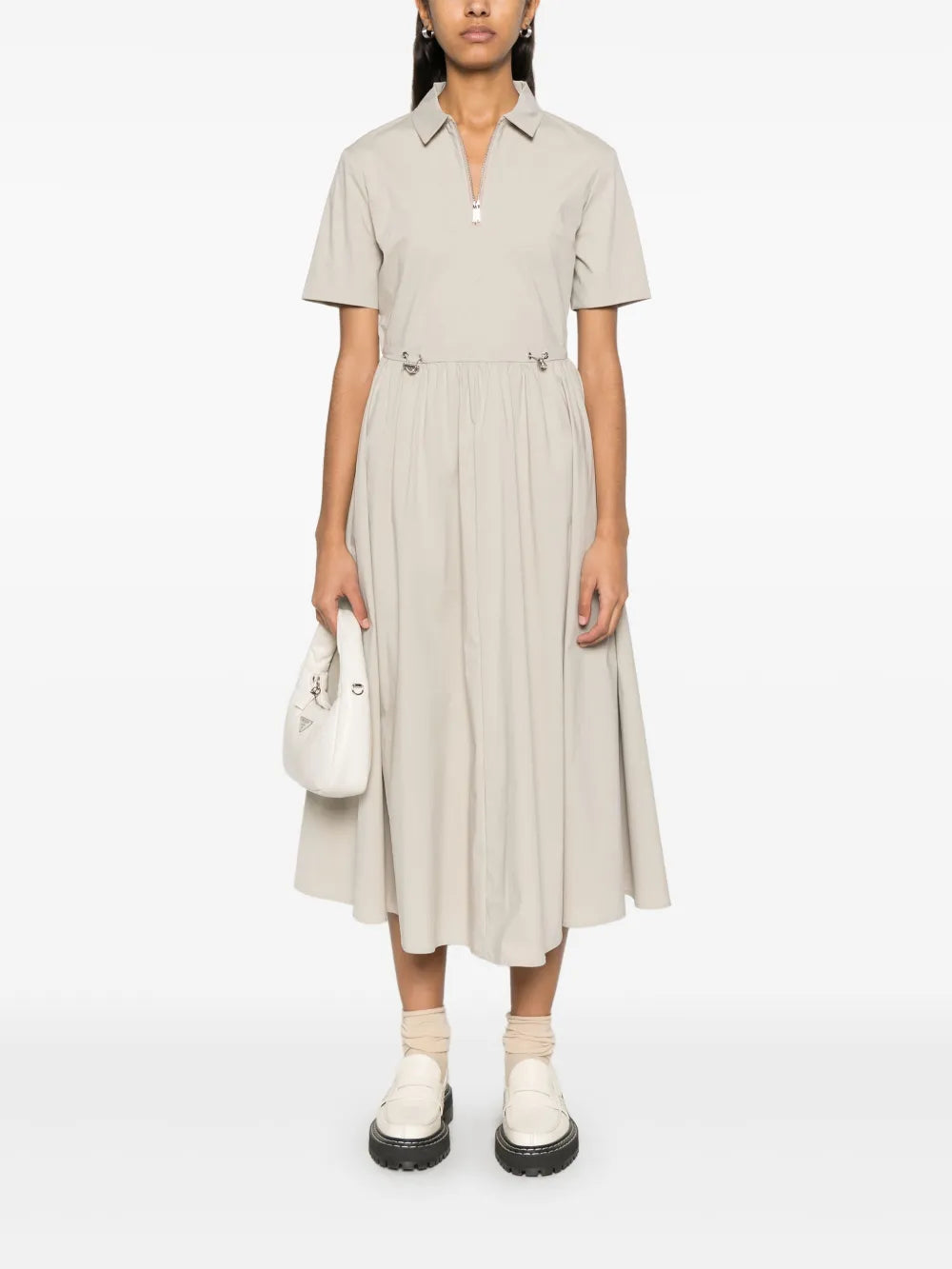 Drawstring-Waist Midi Dress