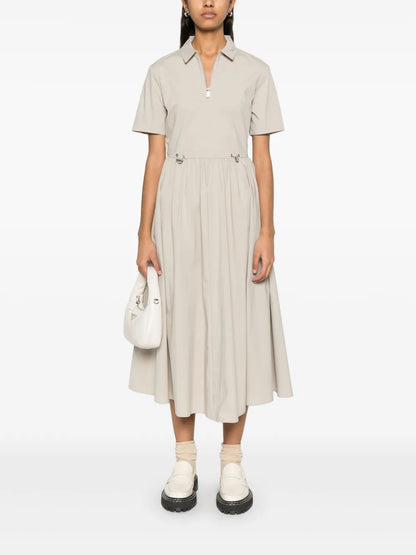 Drawstring-Waist Midi Dress