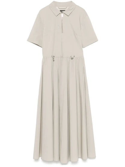 Drawstring-Waist Midi Dress