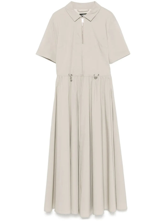 Drawstring-Waist Midi Dress