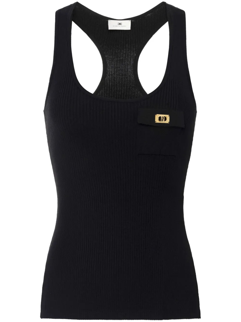 Logo-Plaque Ribbed Racerback Tank Top