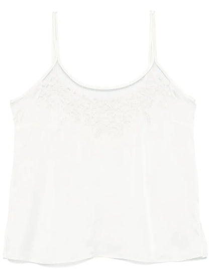 Embroidered Satin Top