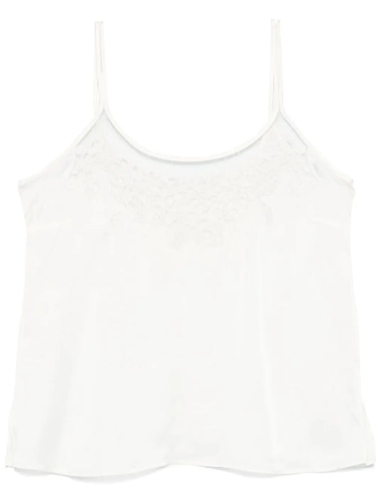 Embroidered Satin Top