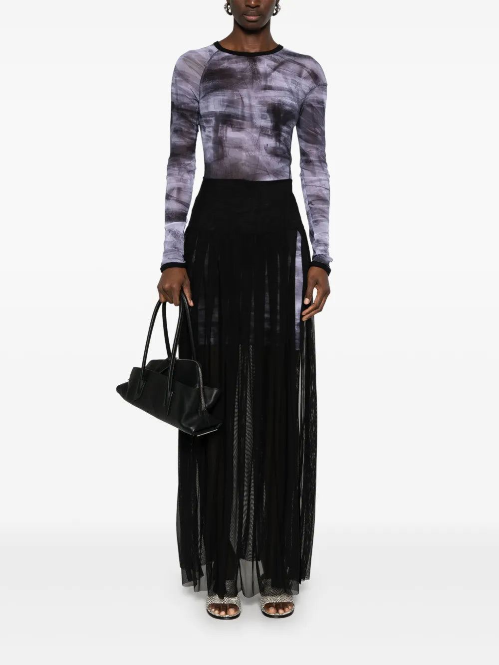 Semi-Sheer Midi Skirt