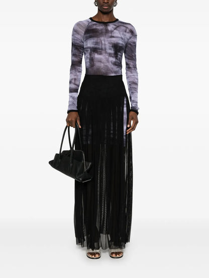 Semi-Sheer Midi Skirt