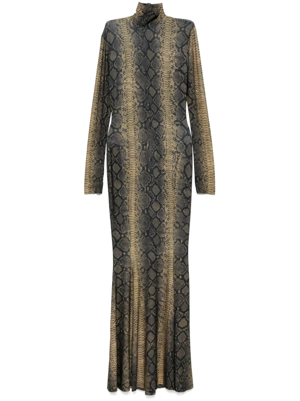 Snakeskin-Print Maxi Dress