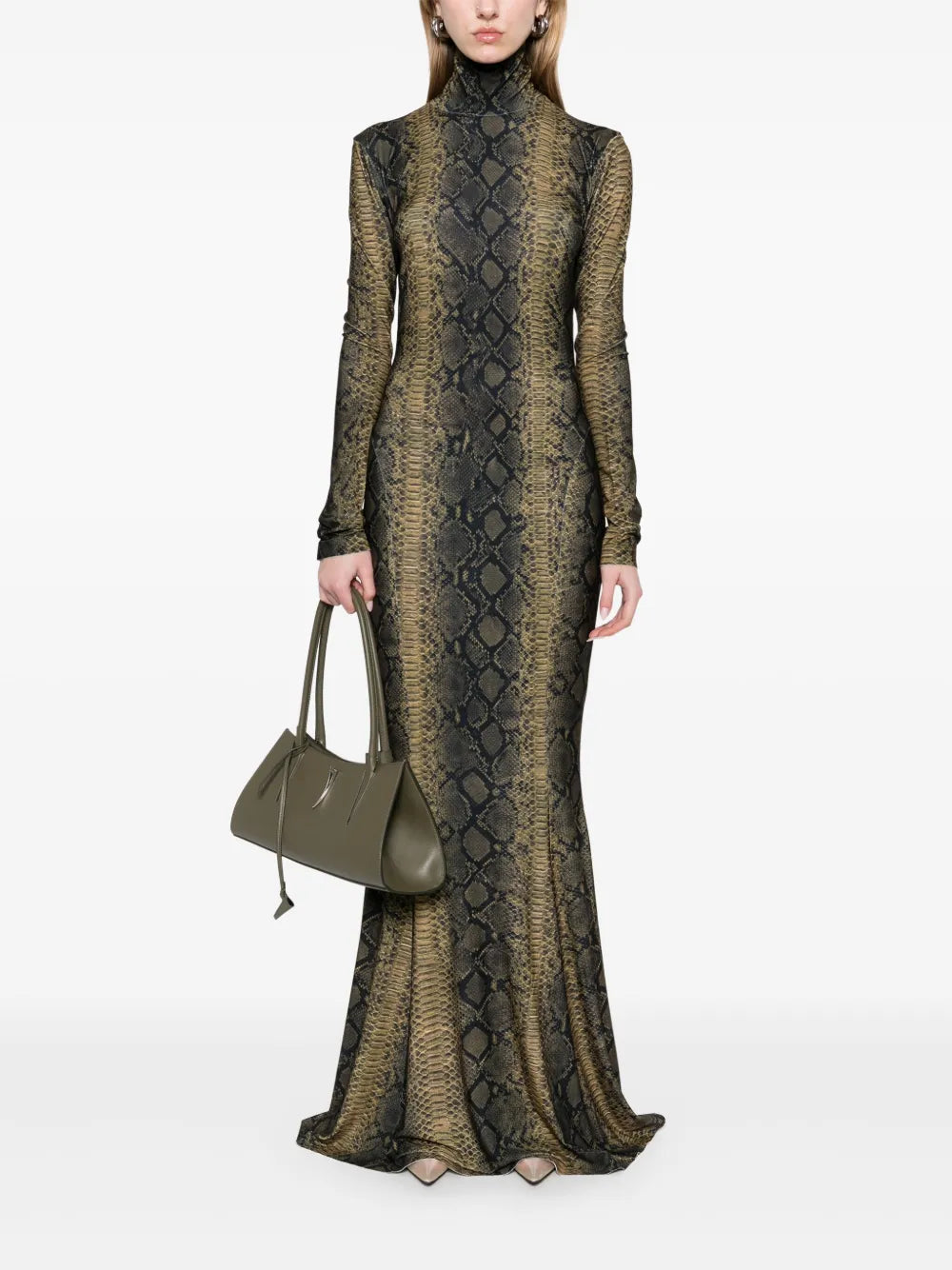 Snakeskin-Print Maxi Dress