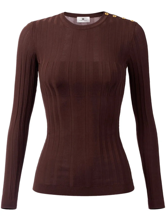 Semi-Sheer Ribbed Top