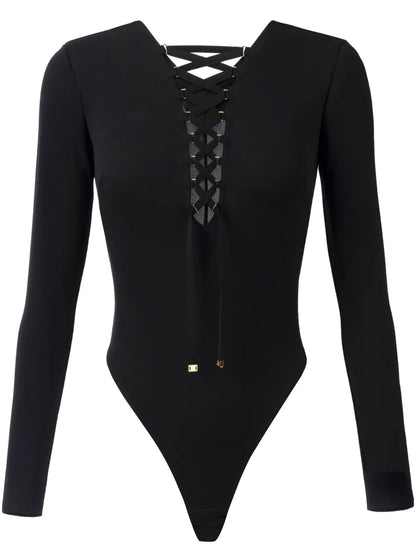 Laced-Up Bodysuit