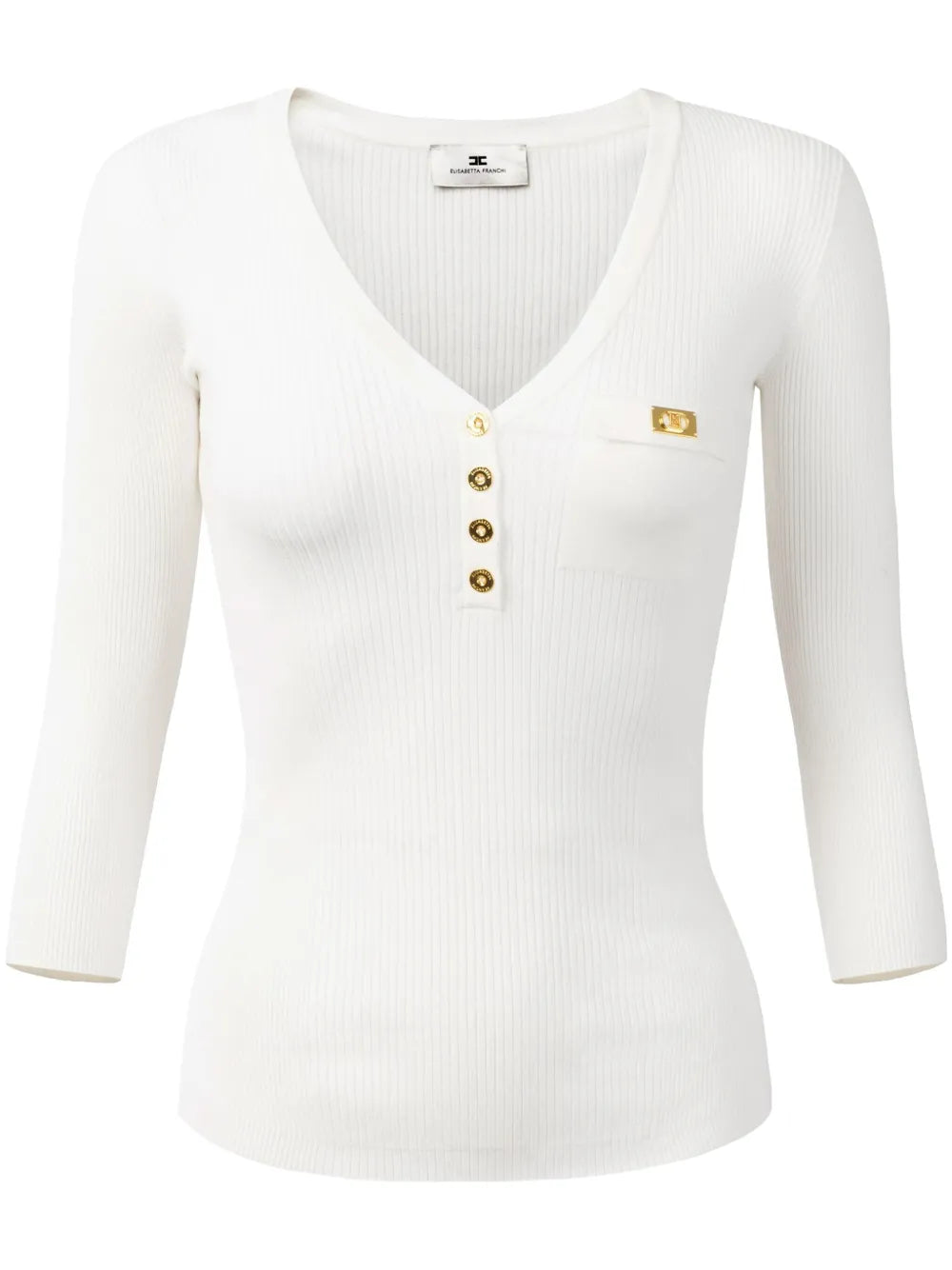 Logo-Plaque Ribbed Top