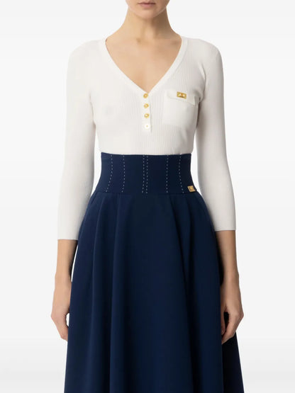 Logo-Plaque Ribbed Top
