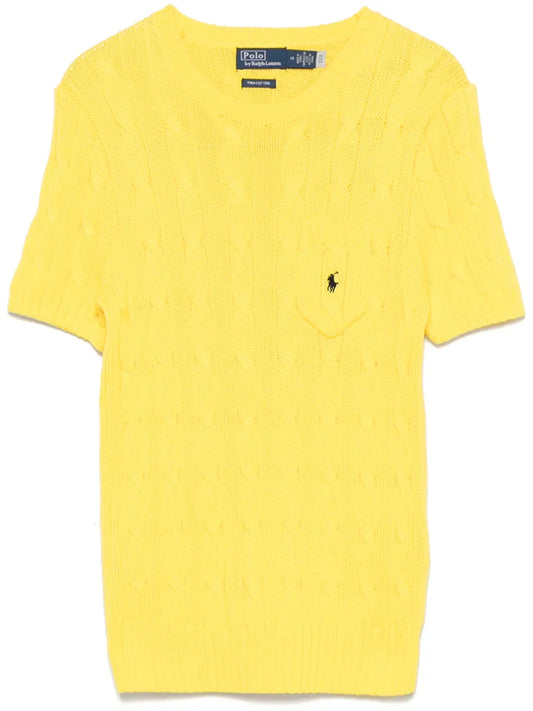 Cable-Knit Short-Sleeve Top