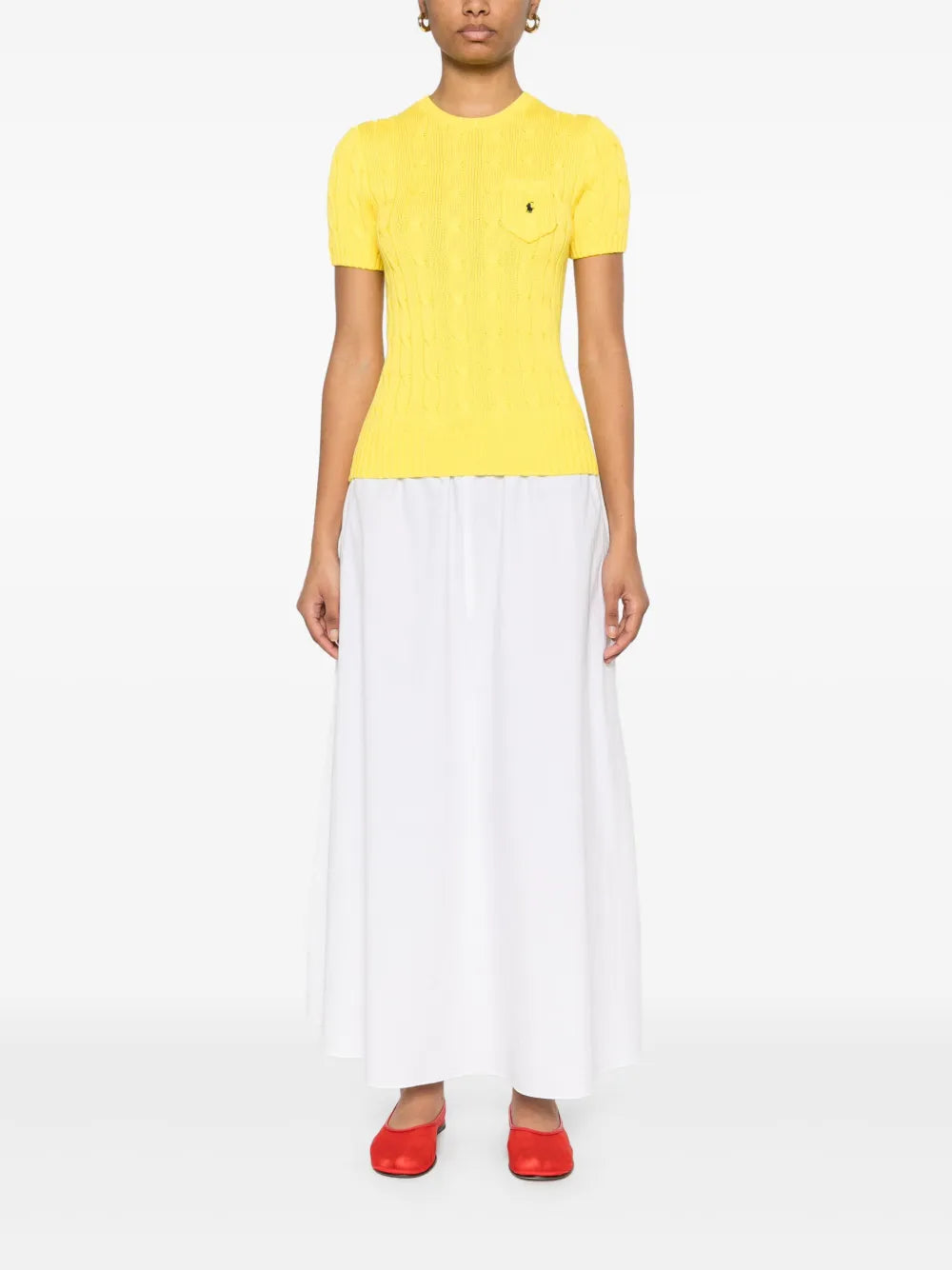 Cable-Knit Short-Sleeve Top