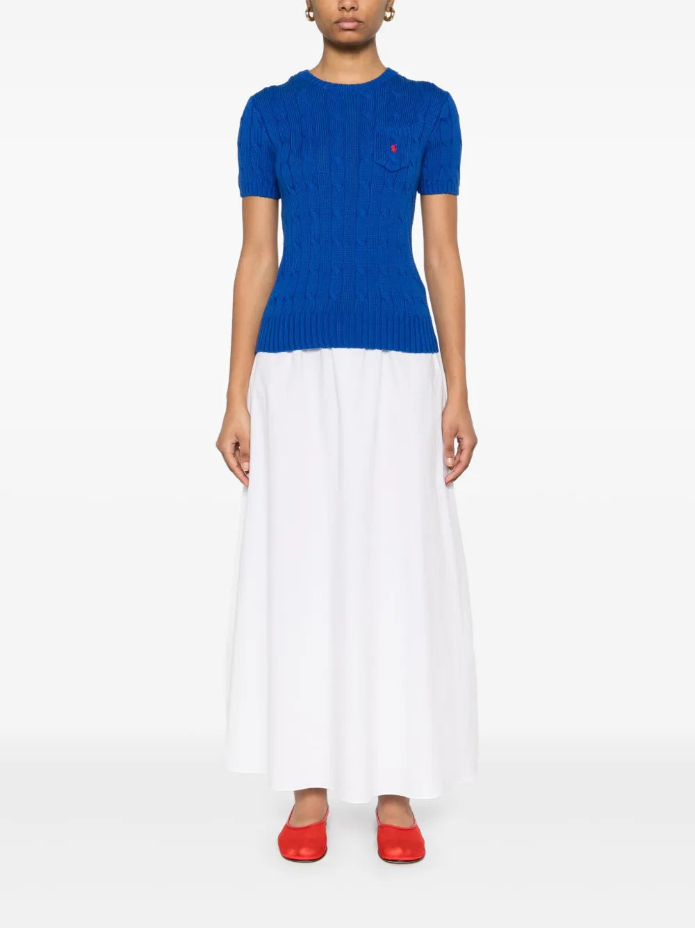 Cable-Knit Short-Sleeve Top