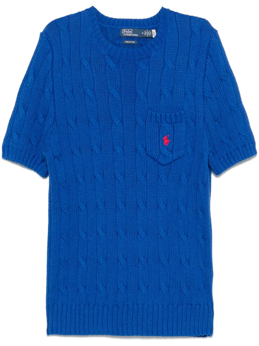 Cable-Knit Short-Sleeve Top