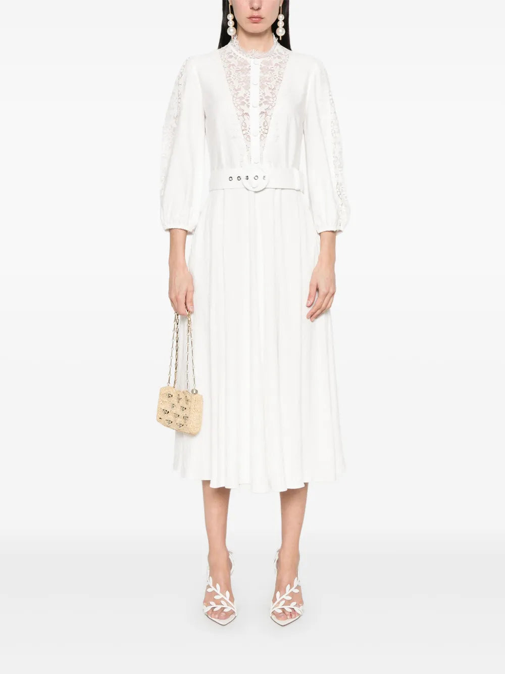 Lace-Detailed Midi Dress