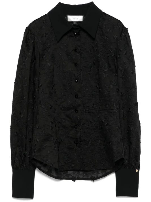 Floral-Embroidered Shirt