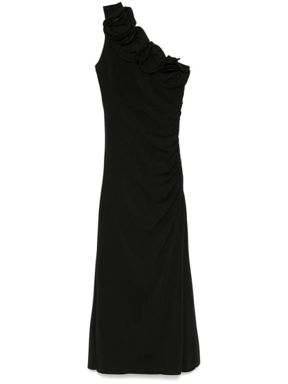 Floral-Appliqué Maxi Dress