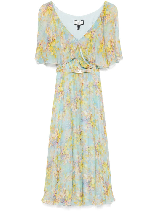 Floral-Print Silk Midi Dress
