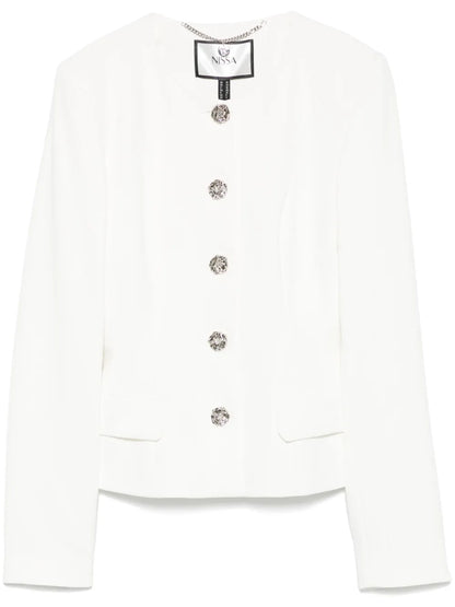Floral-Buttons Blazer