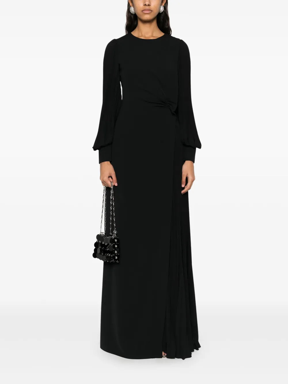 Plissé-Detail Gown