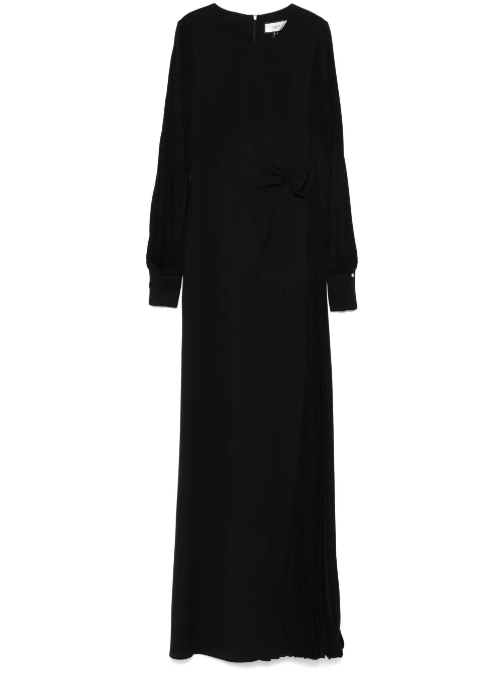 Plissé-Detail Gown