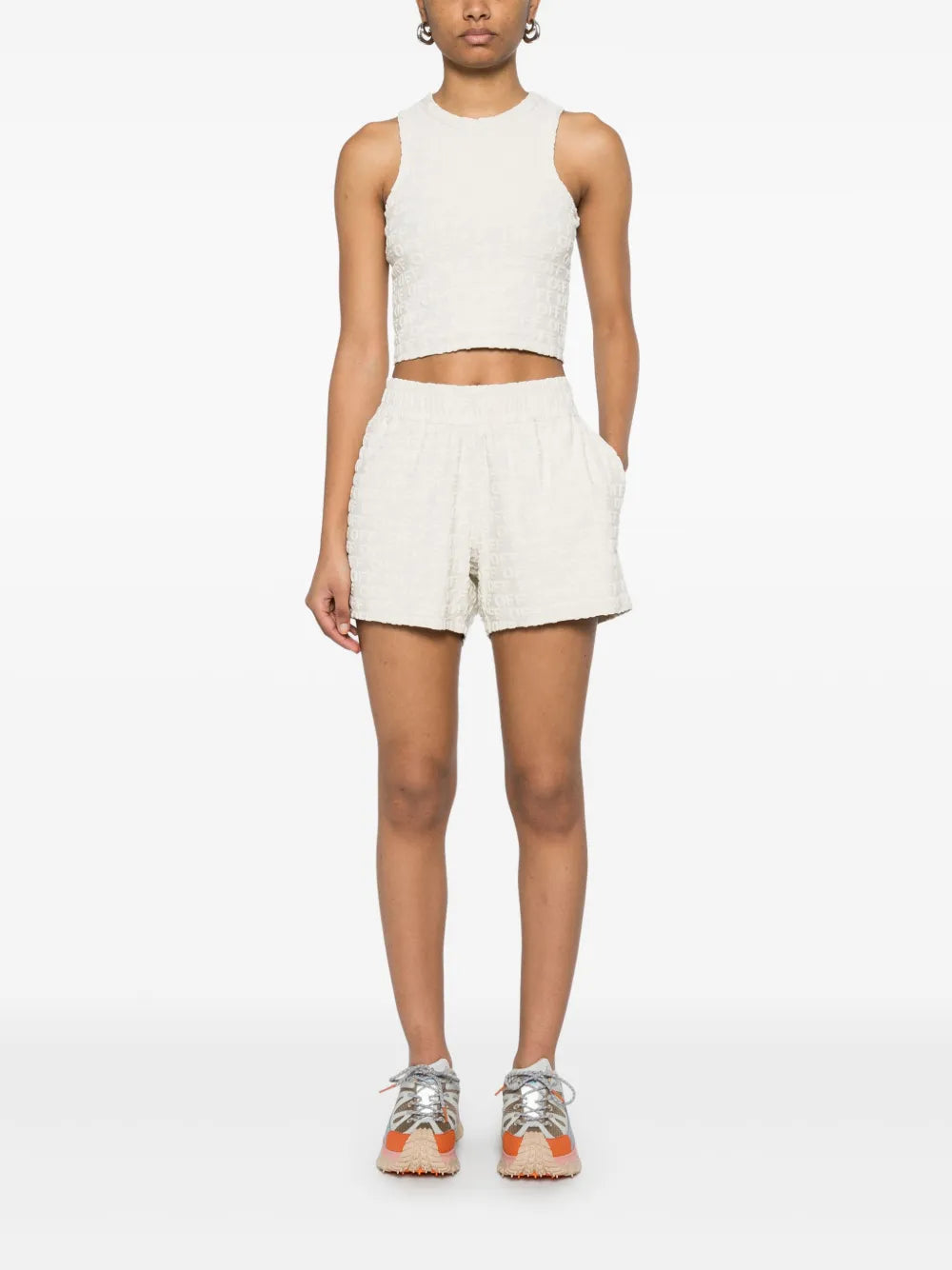 Flocked-Logo Shorts