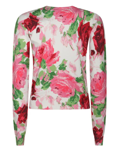 Floral-Print Knitted Top