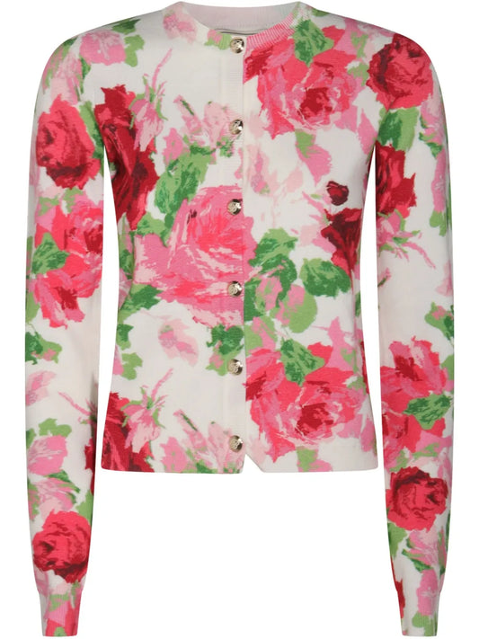 Floral-Print Knitted Top