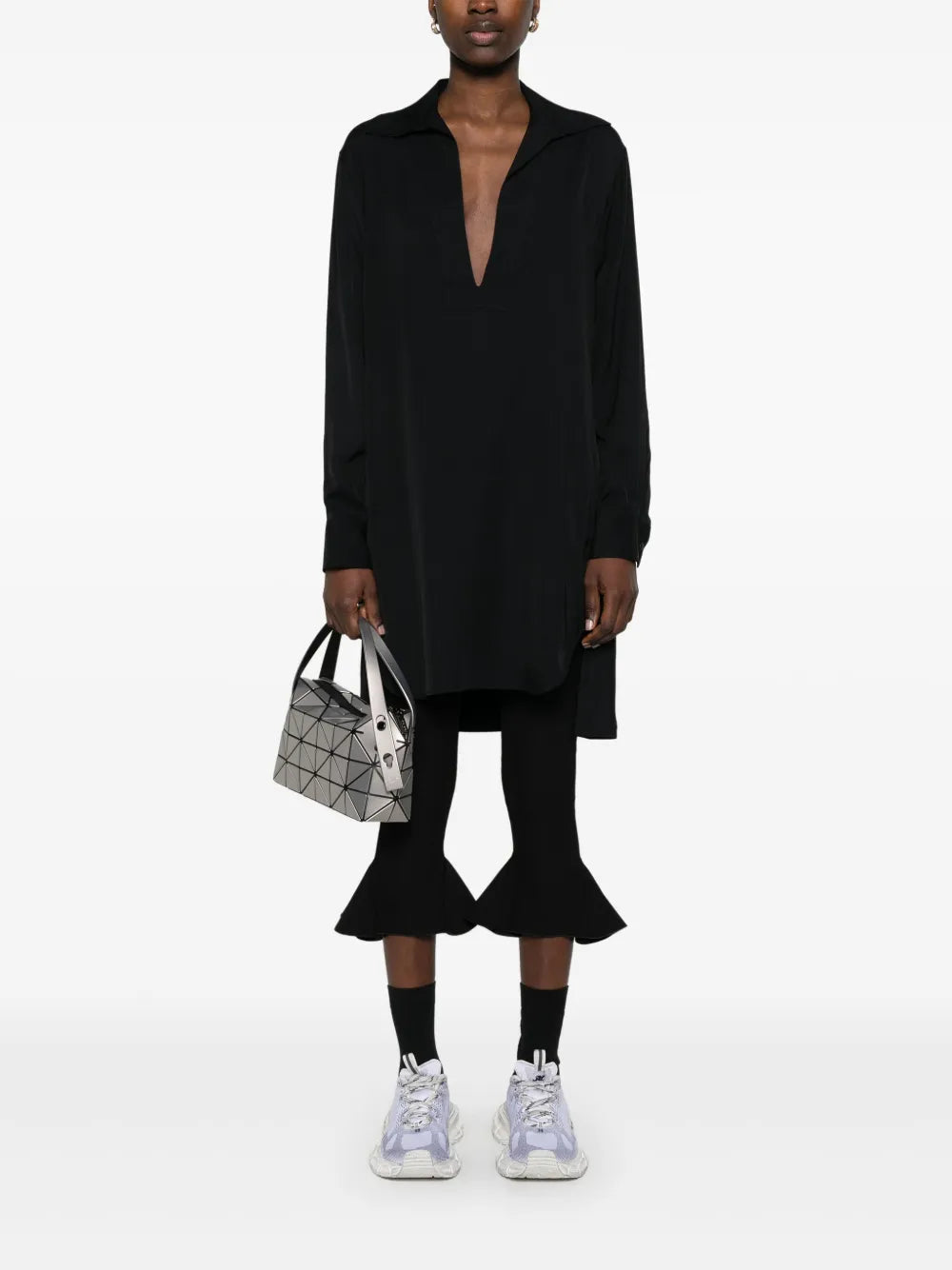 Pointed-Flat-Collar Shirt