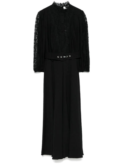 Lace-Detailed Midi Dress