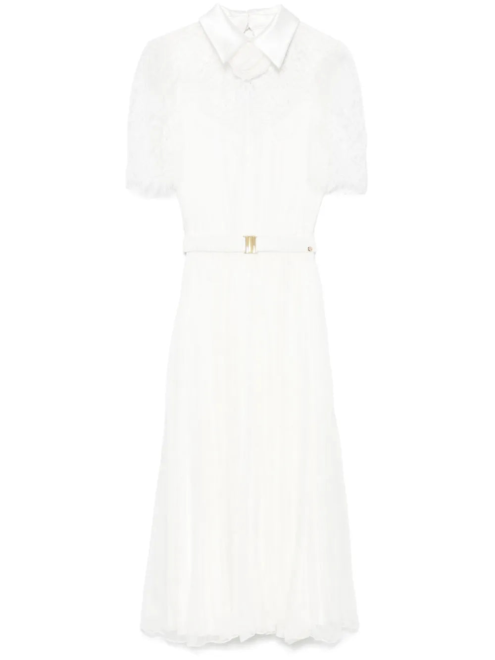 Lace-Detailed Silk Midi Dress