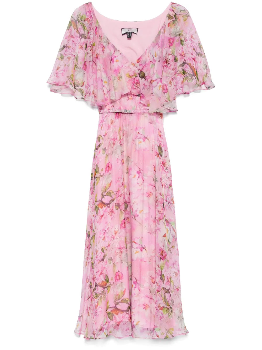 Floral-Print Silk Midi Dress