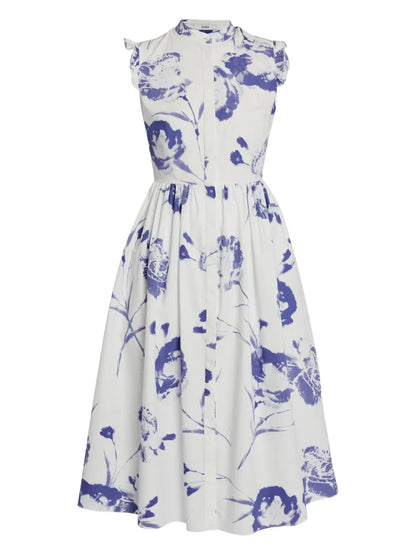 Floral-Print Ruffled-Sleeve Dress