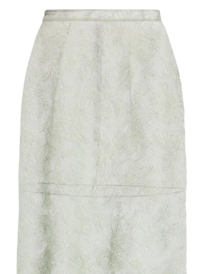 Lace-Embellished Maxi Skirt