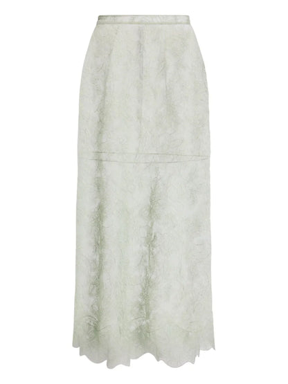 Lace-Embellished Maxi Skirt
