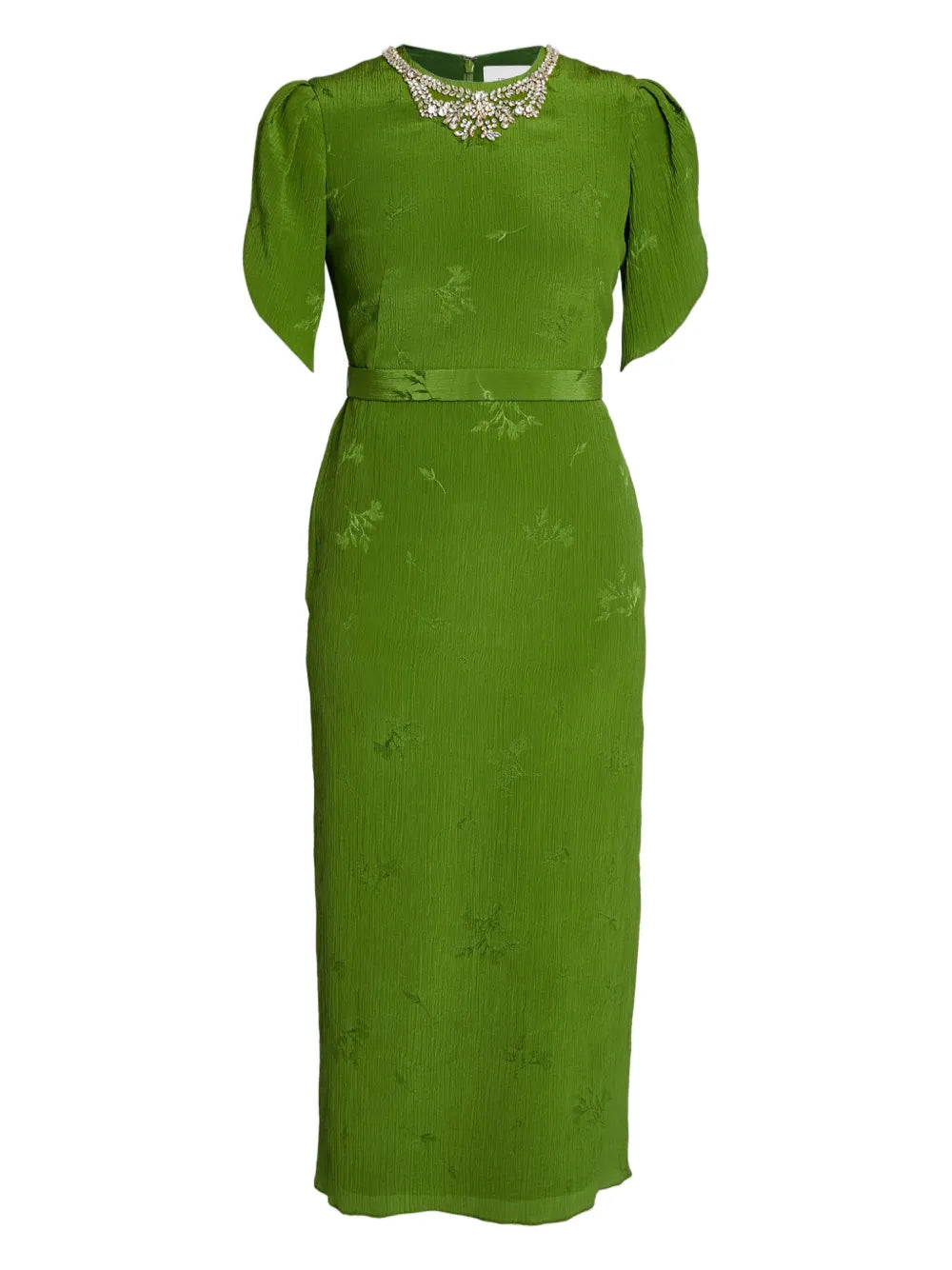 Puff-Sleeve Midi Dress
