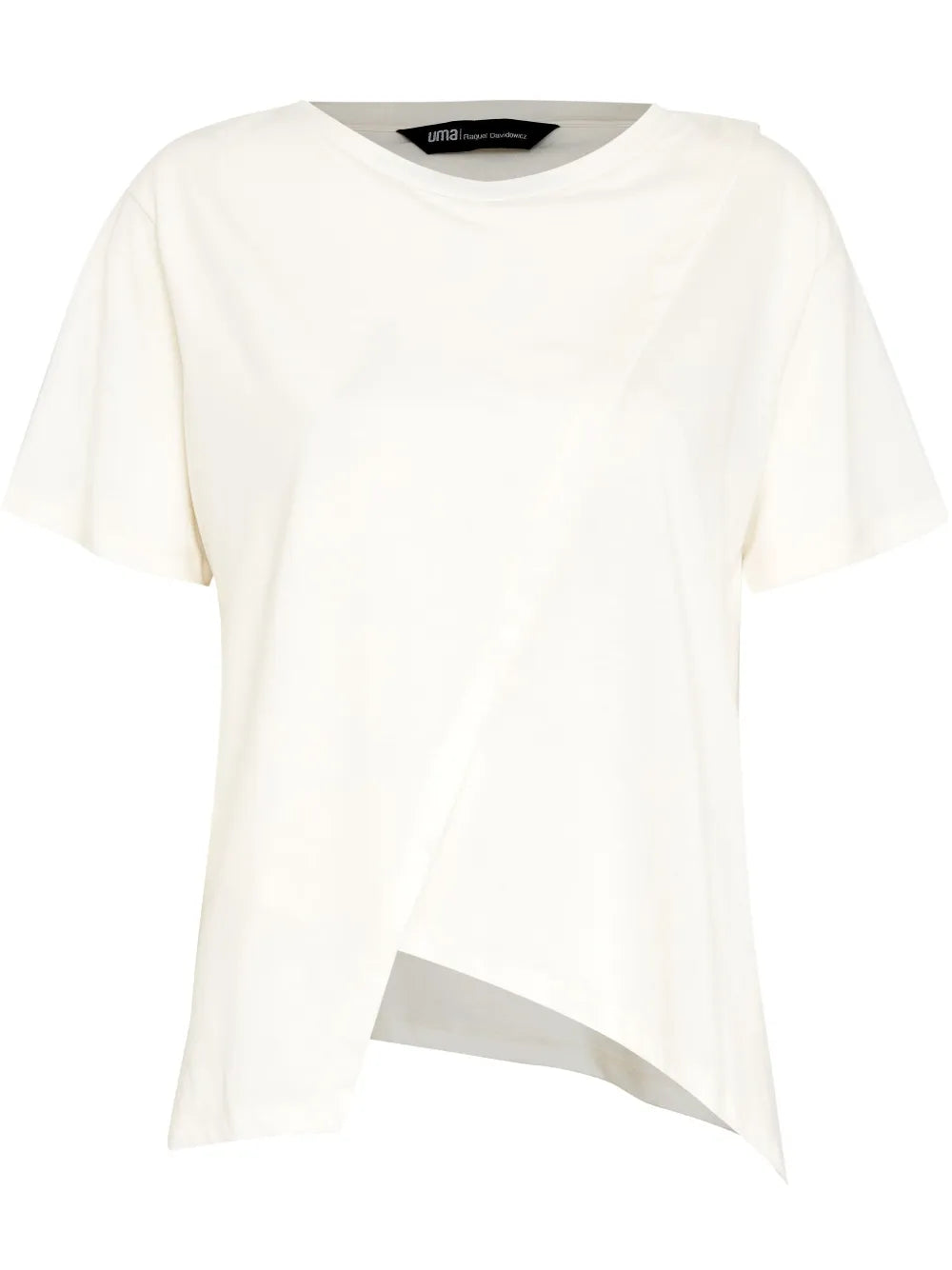 Asymmetrical-Hem Crossover-Detail T-Shirt