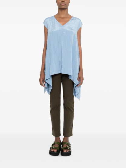Tied-Waist Asymmetric-Hem Top