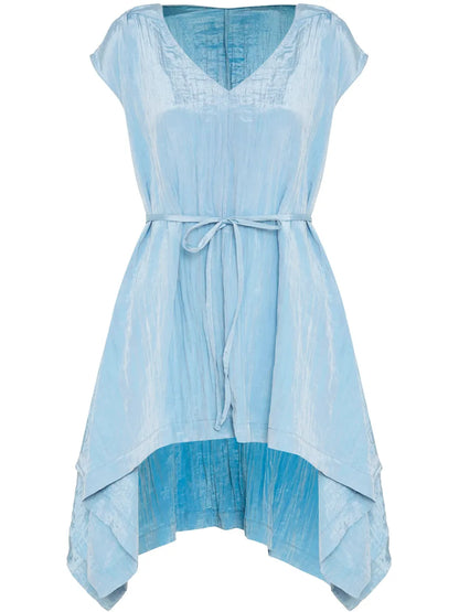 Tied-Waist Asymmetric-Hem Top