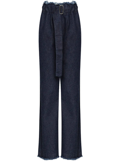Fringed Buckled Jeans