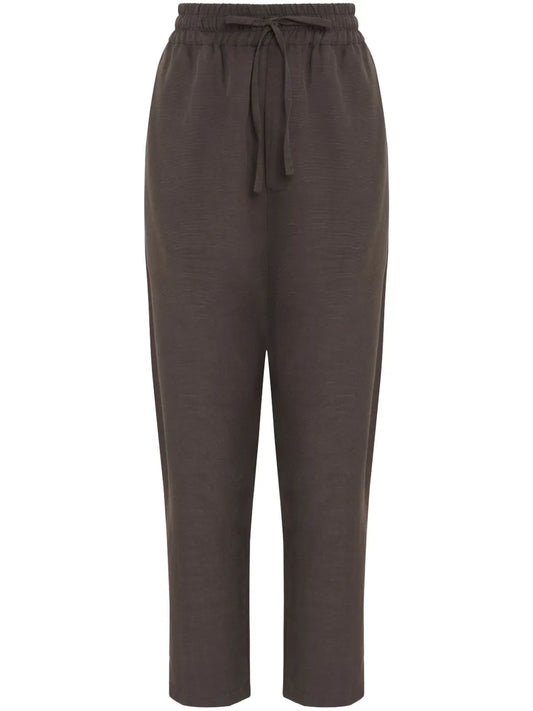 Drawstring-Waist Cropped Trousers