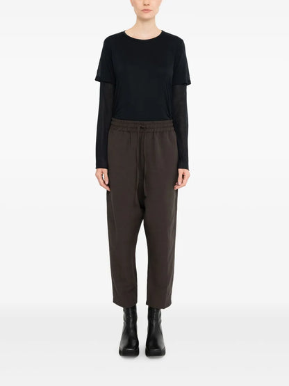 Drawstring-Waist Cropped Trousers