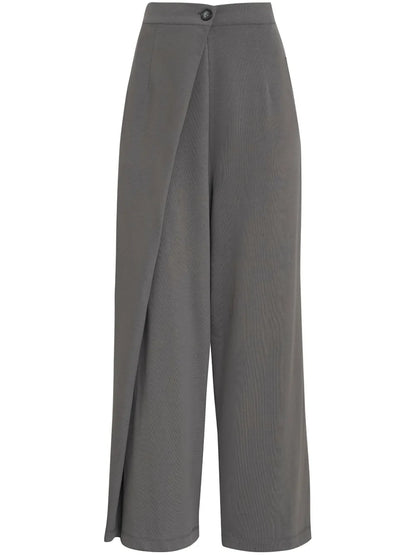 Crossover-Detail High-Waisted Pants