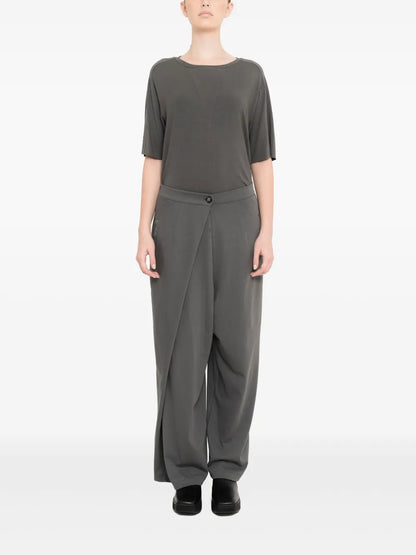 Crossover-Detail High-Waisted Pants