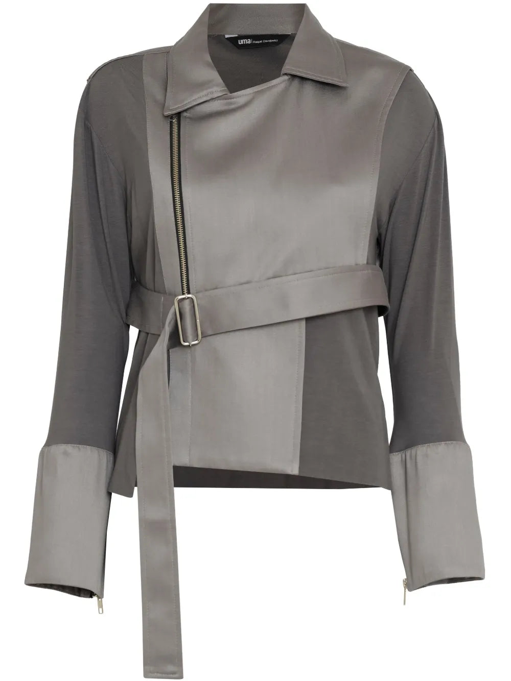 Layered Belted-Waist Jacket