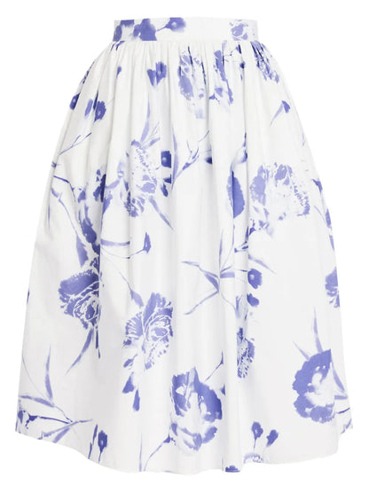 Floral-Print Skirt