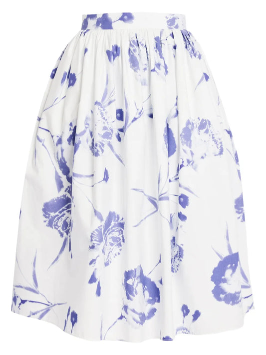 Floral-Print Skirt