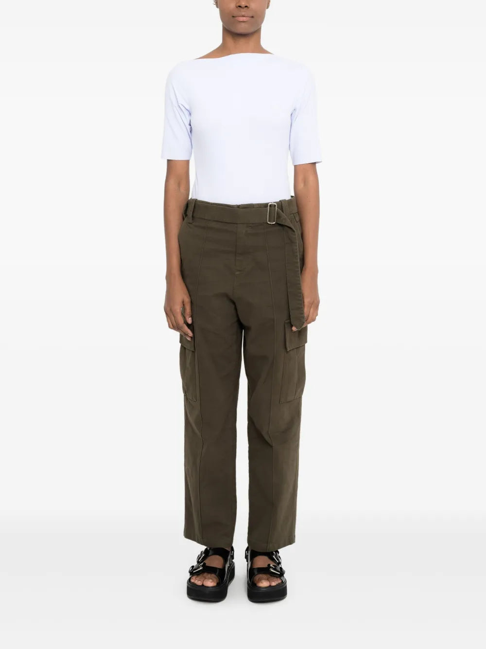 Wide-Leg Cargo Trousers