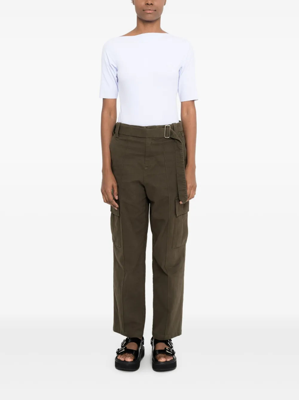 Boat-Neck Ribbed Top